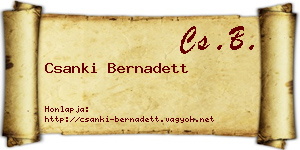 Csanki Bernadett névjegykártya