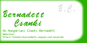 bernadett csanki business card